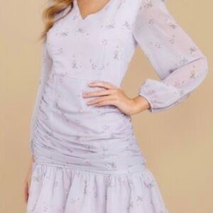 Aura Lilac Floral Mini Dress